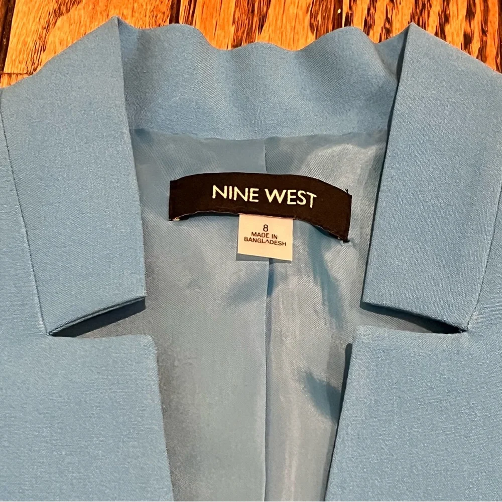 Nine West Funky Fitted Colorful Structured Blue Blazer - Picture 2 of 8
